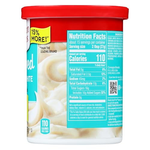 Duncan Hines Whipped Frosting, Fluffy White, 14 oz