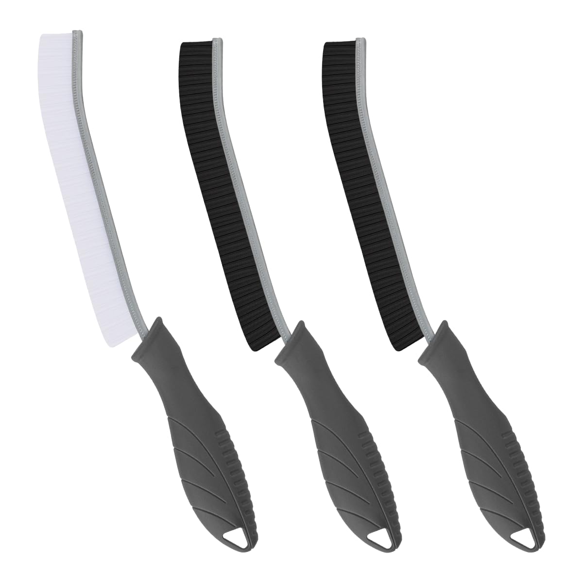 TQRR 3 Pcs Water Bottle Cleaner Brush, Tube Cleaner Brush, Small Cleaning Brushes for Tight Spaces, Gap Cleaning Brushes for Cup, keyboards, Dishes, Wine Bottle, Kitchen sinks,Toilet(Grey Handles) (3)