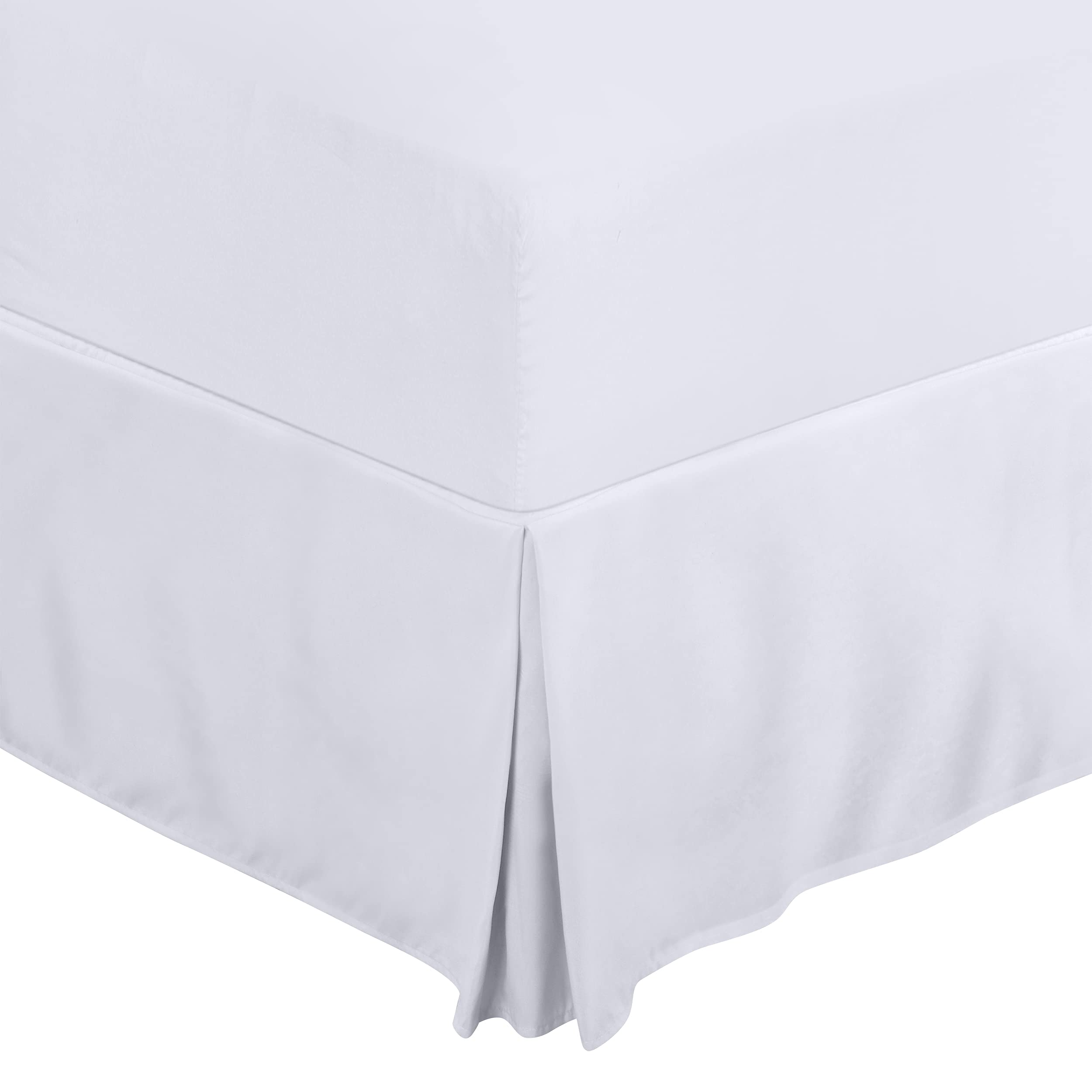 Utopia Bedding Full Bed Skirt - Soft Quadruple Pleated Ruffle - Easy Fit with 16 Inch Tailored Drop - Hotel Quality, Shrinkage and Fade Resistant (Full, White)
