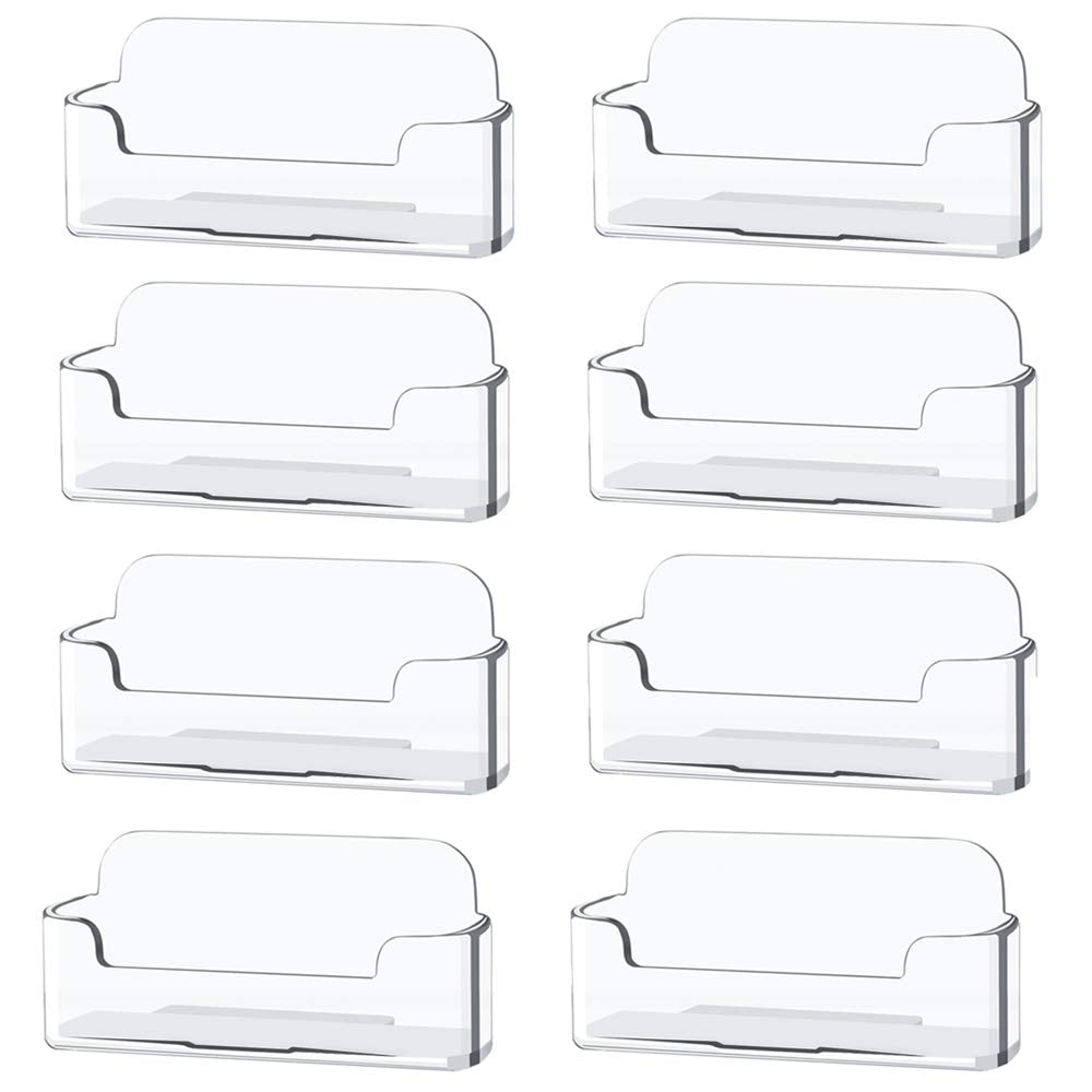 4 Pack Clear Plastic Business Card Holder,Acrylic Business Card Display for Desk Business Card Stand