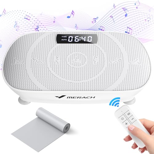 MERACH Vibration Plate Exercise Machine, Whole Body Workout Equipment for Women, Bluetooth and Silicone Pedal, Vibration Plate for Lymphatic Drainage, Vibrate Fitness Platform for Weight Loss (Grey)