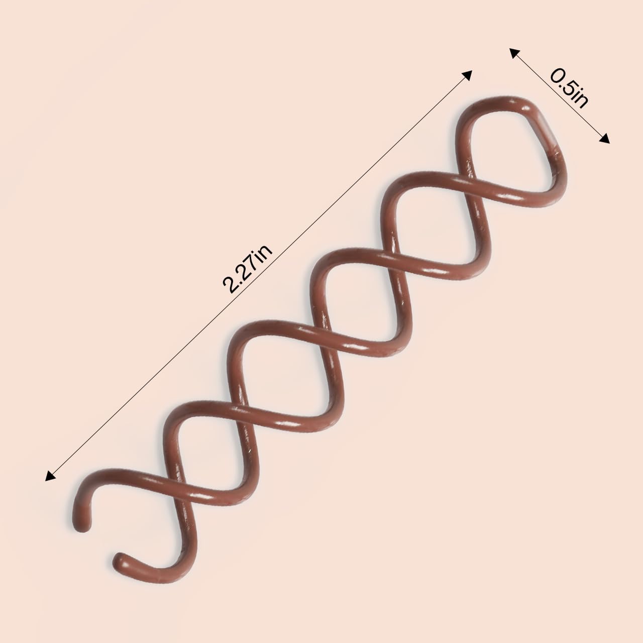 Kitsch Spiral Bobby Pins for Girls and Women - Hair Bun Maker | Rounded Tips, Chip-Resistant Bun Twist Spiral Hair Pins | Secure Hold All-Day - 3Pcs, Brown