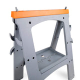 Amazon Basics Rectangular Folding Sawhorse - Set of 2, 900 Pound Capacity, Orange and Grey