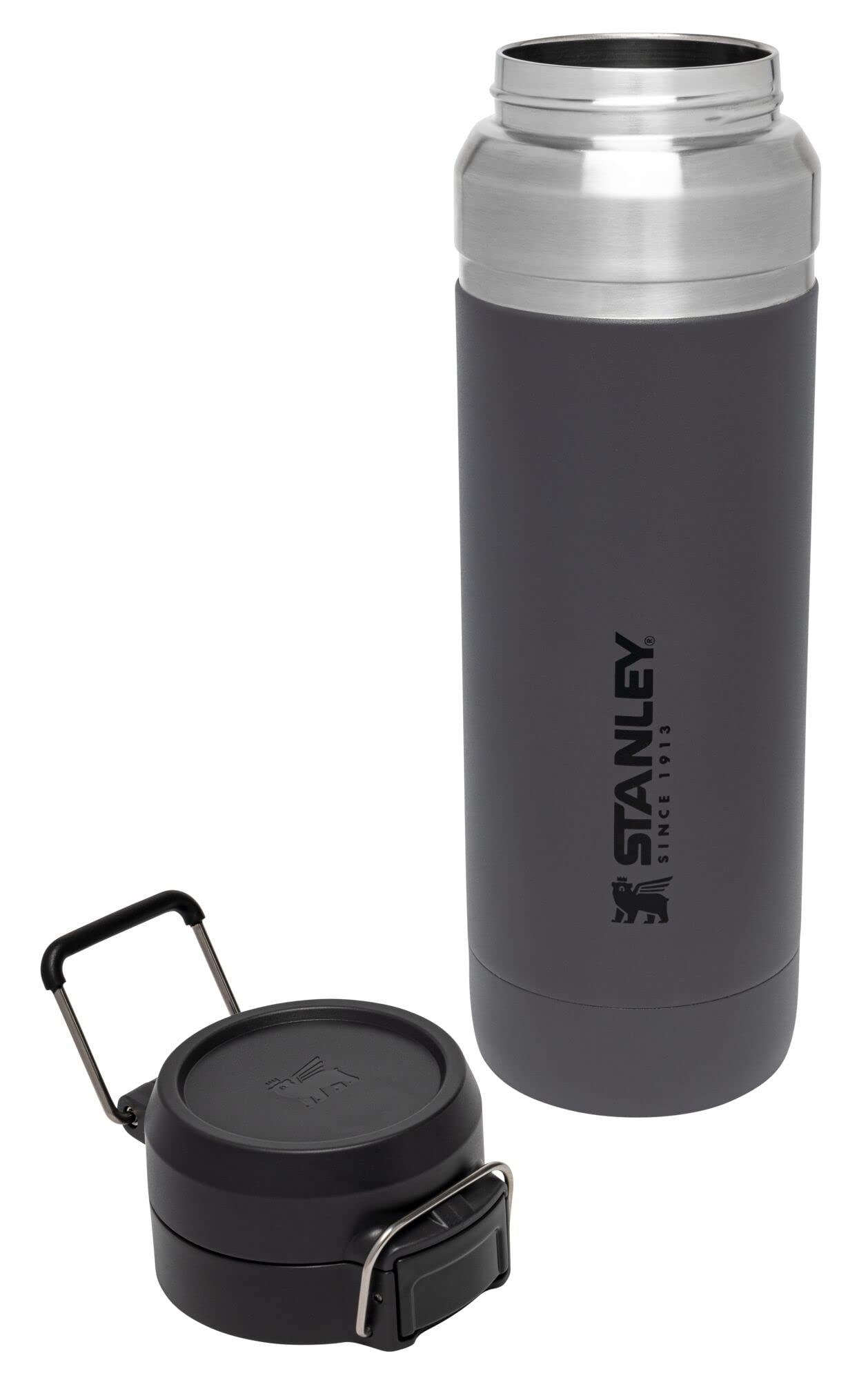 Stanley Quick Flip GO Water Bottle 36 oz | Push Button Lid | Leakproof and Packable for Travel and Sports | Insulated Stainless Steel | BPA-Free | Charcoal