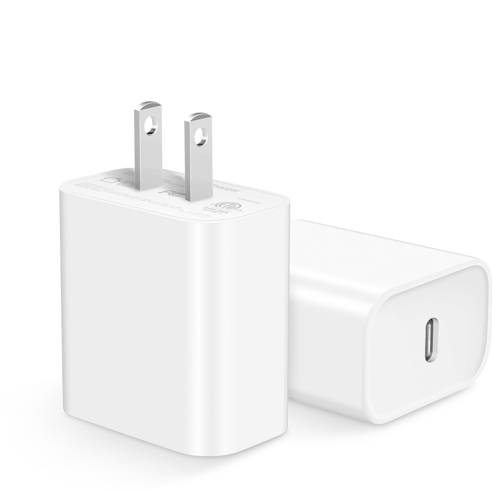 USB C Charger Block [2 Pack] iPhone 16 15 14 13 12 11 Charger Block, Type C Wall Charger 20W PD Power Adapter for iPhone 16/16Pro/16Pro Max/16Plus/15/14/13/12/11, iPad