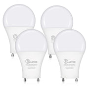 CFMASTER GU24 LED Light Bulb, 5000K Daylight, 9W(100W Equivalent), 800 Lumens, A19 Shape GU 24 LED Bulbs, Twist and Lock GU24 Pin Base with Two Prongs, Non-Dimmable, UL ETL Certificated(4-Pack)