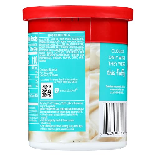 Duncan Hines Whipped Frosting, Fluffy White, 14 oz