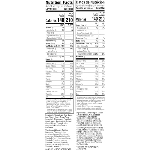 Honey Nut Cheerios, Heart Healthy Gluten Free Breakfast Cereal with Whole Grain Oats, 10.8 oz