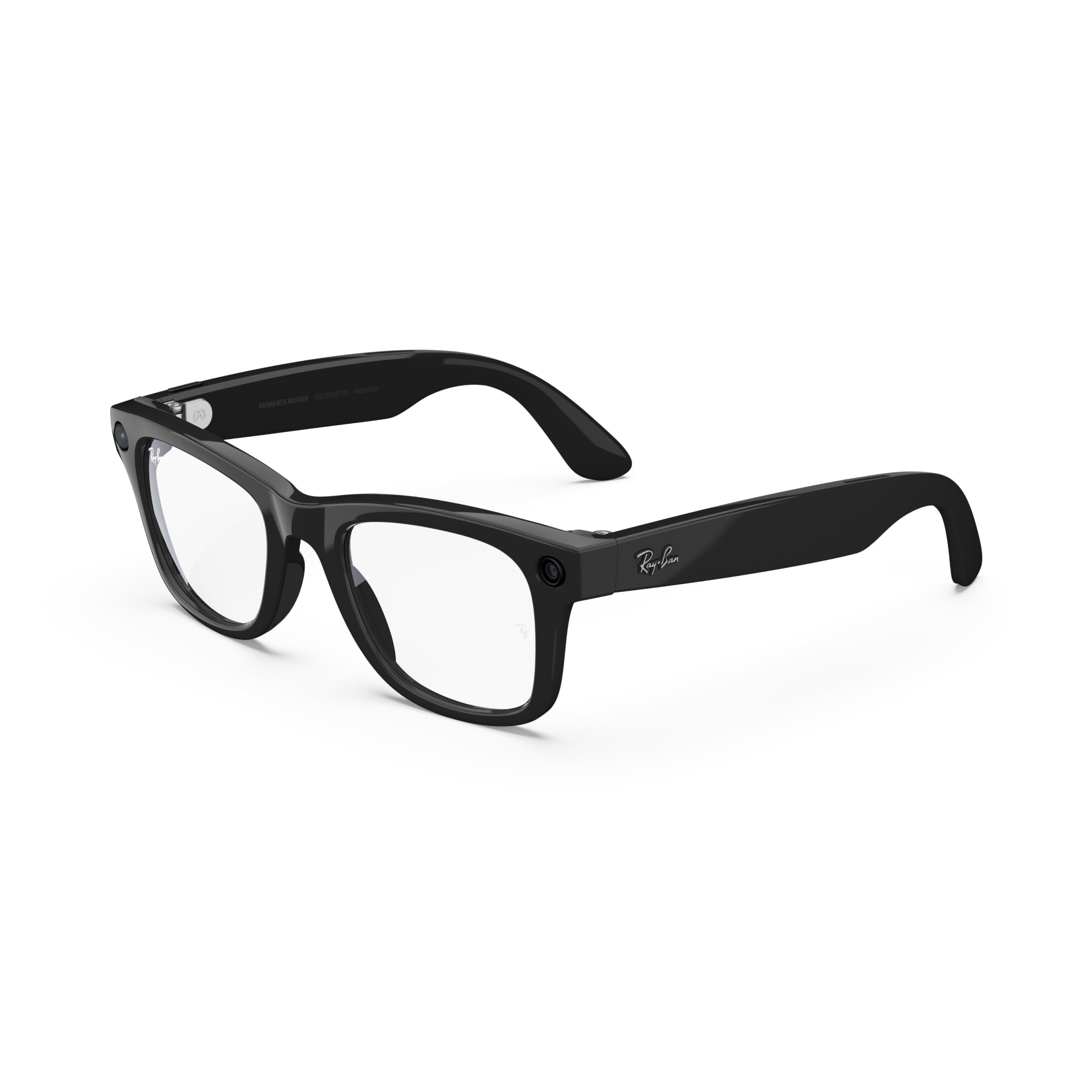 Meta Ray-Ban Glasses, Wayfarer, Shiny Black | 12 MP ultra-wide camera for HD photos and video — Open Ear Speakers for music, podcasts and more AI for voice commands and personalized experiences