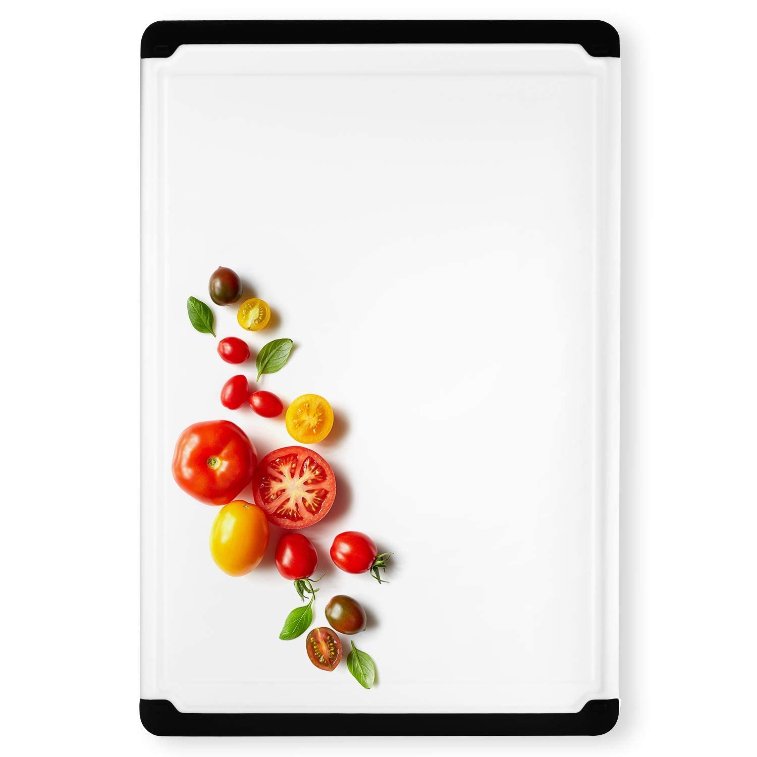 Large Cutting Board for Kitchen - 18x12 Inch Plastic Cutting Board with Deep Juice Groove, Non-Slip Dishwasher Safe Carving Board for Turkey, Meat, Vegetables, Fruits - Thanksgiving and Christmas Gift