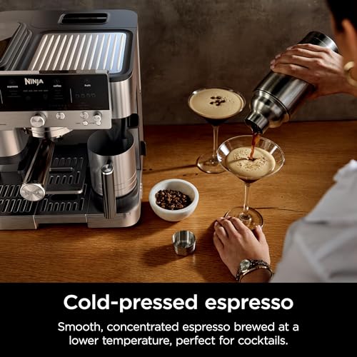 Ninja | Espresso Machine and Drip Coffee Maker| Luxe Café Premier Series | Integrated Coffee Grinder, Milk Frother, Assisted Tamper & Built-In Espresso Accessory Storage | Stainless Steel | ES601