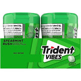 Trident Vibes Spearmint Rush Sugar Free Gum, 4 Bottles of 40 Pieces (160 Total Pieces)