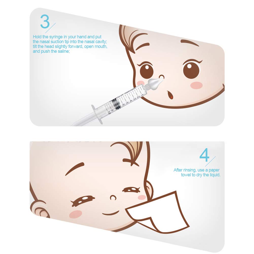 Syringe Nasal Irrigator, Professional Baby Nasal Irrigator Portable Infant Nose Cleaner Rinsing Device Fast All Natural Relief-Nasal Irrigation/Nasal Spray/Nasal Hygiene (2 pièces)