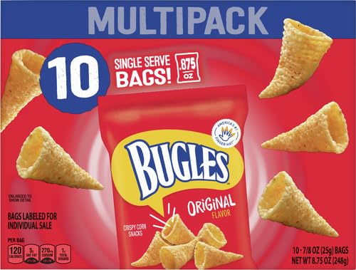 Bugles Crispy Corn Snacks Multipack, Original Flavor, Snack Bags, 10 ct