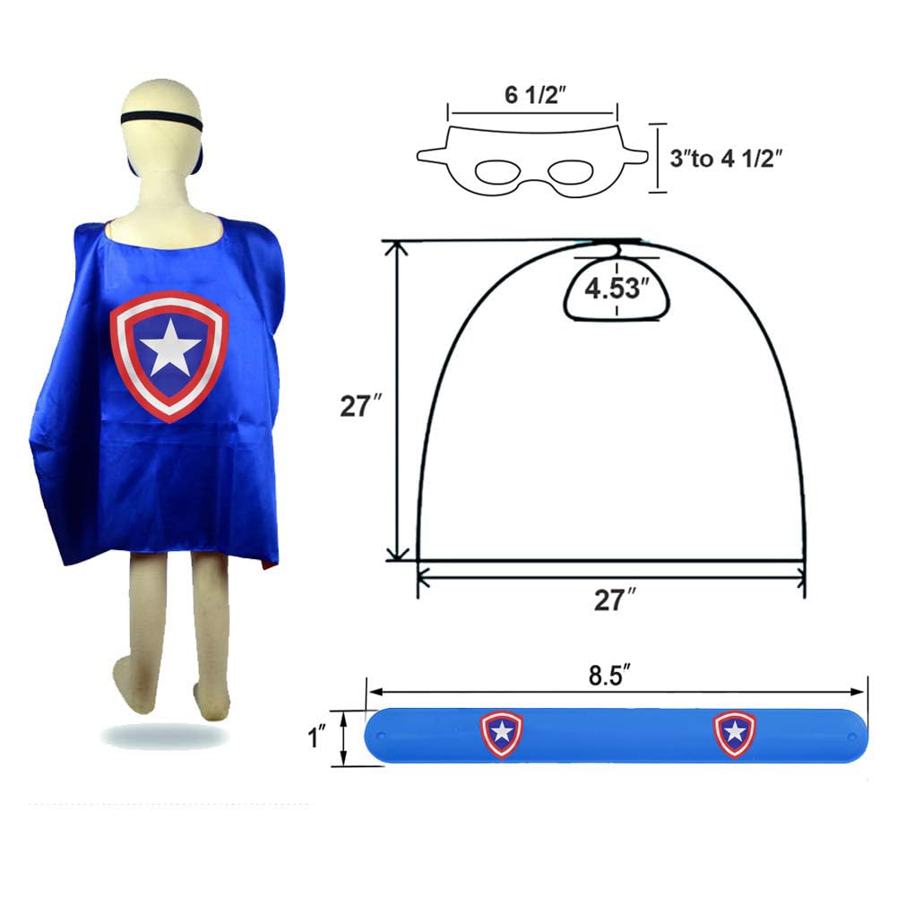KARAZZO Superhero Capes Set and Wristbands Kids Costumes Halloween Christmas Cosplay Dress Up for Boys (8-PACK CAPES SET)