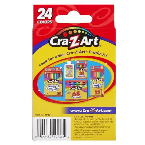 Cra-Z-Art Crayons, Bulk Pack, 24 Count, 6 Packs of Crayons, Bulk School Supplies for Classroom, Back to School Essentials
