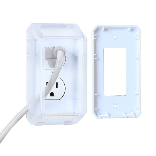 EUDEMON Baby Safety Electrical Outlet Cover Box Childproof Large Plug Cover for Babyproofing Outlets Easy to Install & Use (1 Pack,Transparent)