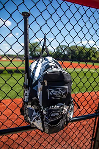 Rawlings | REMIX Backpack Equipment Bag | T-Ball & Youth Baseball / Softball | Black