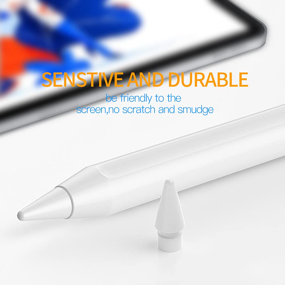Replacement Tips Compatible with Apple Pencil 2 Gen iPad Pro Pencil - iPencil Nib for iPad Pencil 1 st/Pencil 2 Gen White 4 Pack (White 4 Pack)