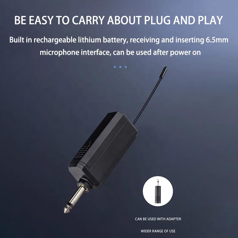 Wireless Microphone, Rechargeable Fixed Frequency Wireless Dual Microphone, Dual Handheld Dynamic Microphone,Karaoke Singing, Weddings DJ,Party, Church, Classroom use, 200 feet, Gray