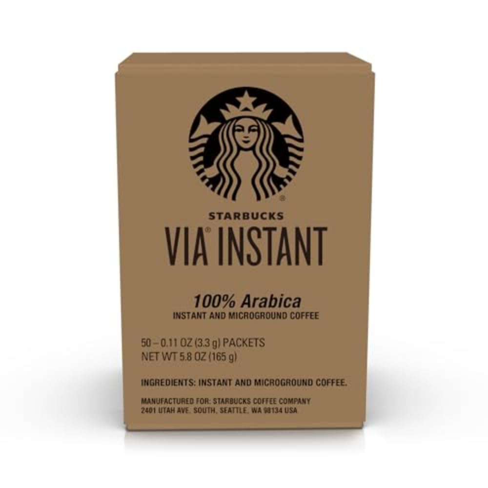 Starbucks VIA Instant Coffee, Dark Roast Coffee, Italian Roast, 100% Arabica, 1 box (50 packets)