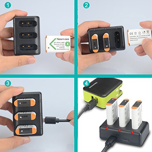 NP-BX1 Newmowa Replacement Battery (3-Pack) and 3-Channel USB Charger Set for Sony NP-BX1, DSC-RX100, DSC-RX100M III,IV, V/VII,ZV-1