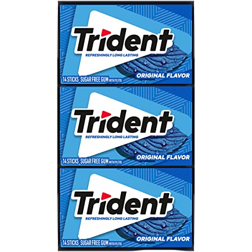 Trident Original Flavor Sugar-Free Chewing Gum, 12 Packs of 14 Pieces (168 Total Pieces)
