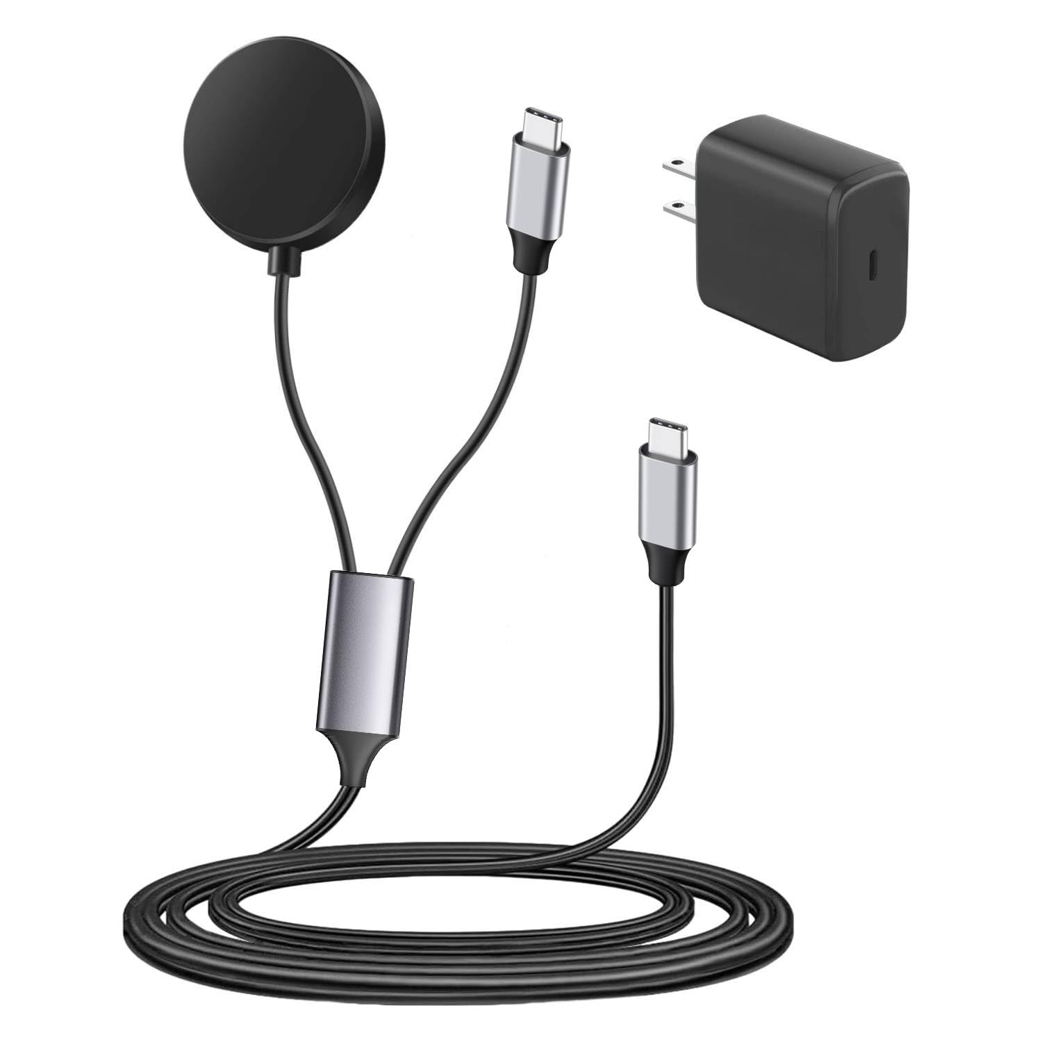 2 in1 USB C Fast Charger for Samsung Galaxy Watch 7/6/6 Classic/5/5 Pro/Ultra/FE, Galaxy Watch 4/3/Active 2/Active and Galaxy S24/S23 Ultra/S22/21/20 Note20/10 Phone Fast Charging