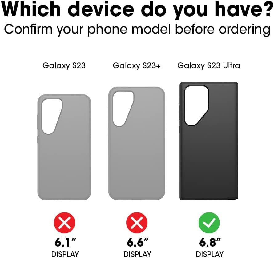 OtterBox Galaxy S23 Ultra (Only) - Defender Series Case - Black, Rugged & Durable - with Port Protection - Includes Holster Clip Kickstand - Microbial Defense Protection - Non-Retail Packaging