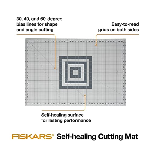 Fiskars Self Healing Cutting Mat for Quilting, Arts and Crafts, 24" x 36" Grid, Sewing Mat, Craft Cutting Board, Sewing Supplies and Quilting Tools