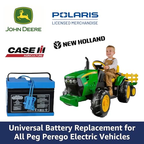 Peg Perego Official 12 Volt Replacement Battery for Ride on Toys. All Season Performance. Works with John Deere, Polaris, and Case IH licensed Peg Perego Ride on Toys