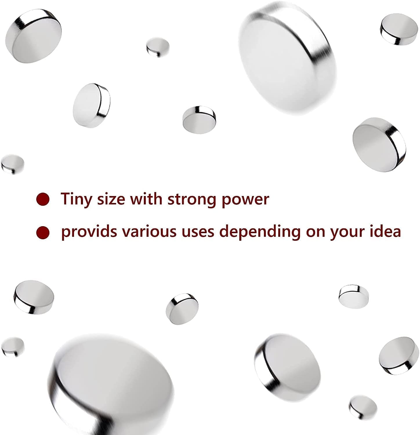 RHINOCATS 400Pcs Small Magnets, 4 Different Sizes Tiny Mini Magents, Multi-Use for Fridge, DIY, Office, Hobbies, Crafts and Science