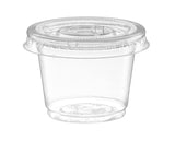 (1 oz - 200 Sets) Clear Diposable Plastic Portion Cups With Lids, Small Mini Containers For Portion Controll, Jello Shots, Meal Prep, Sauce Cups,Condiments, Medicine,Disposable