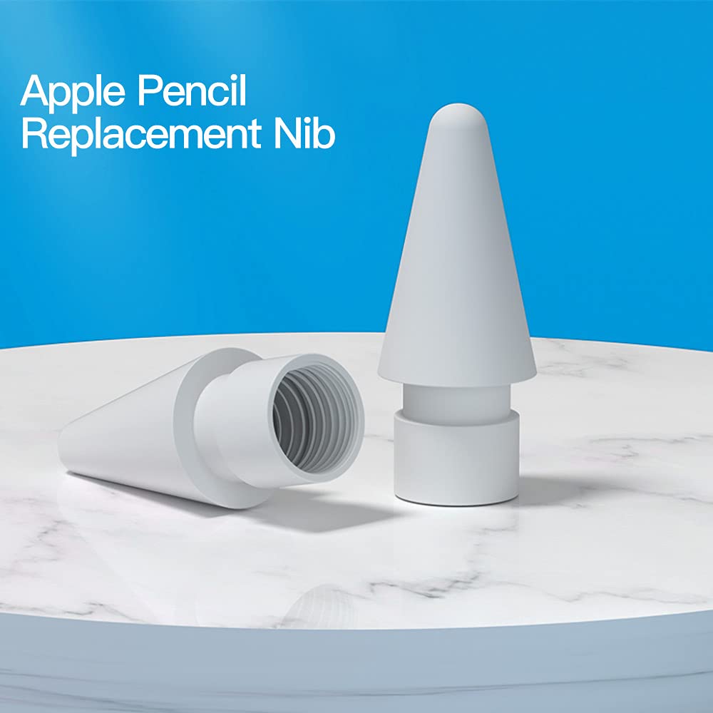 Replacement Tips Compatible with Apple Pencil 2 Gen iPad Pro Pencil - iPencil Nib for iPad Pencil 1 st/Pencil 2 Gen White 4 Pack (White 4 Pack)