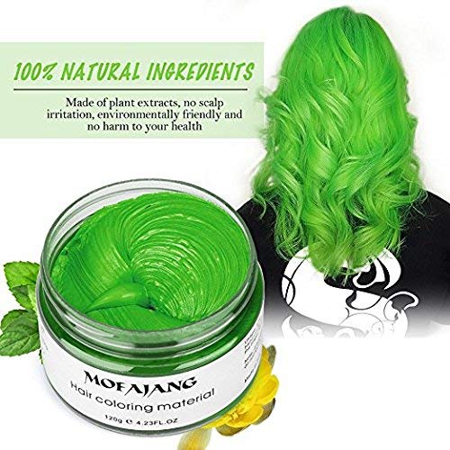 EFLY Hair Wax, Temporary Green Hair Color Wax for Hairstyling - 4.23 oz Hair Pomades for Men and Women