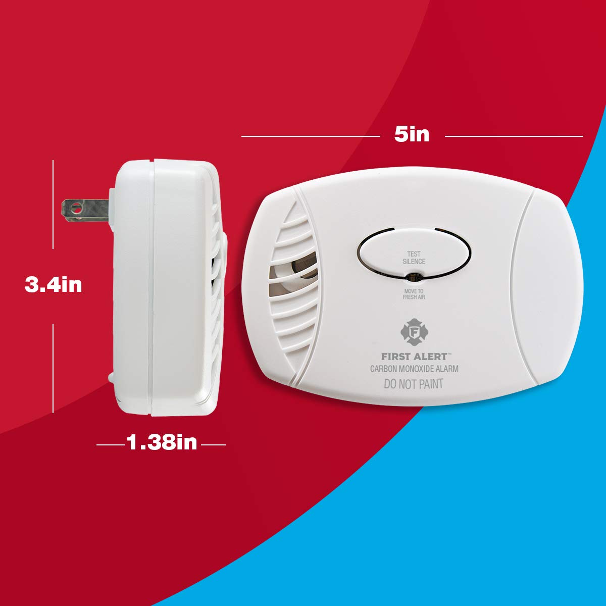 First Alert Carbon Monoxide Detector, Plug-In Alarm with Battery Backup, CO605, White, 1-Pack