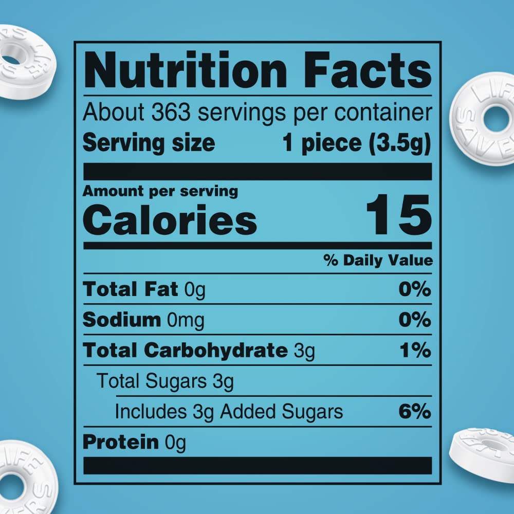 LIFE SAVERS Pep-O-Mint Peppermint Hard Candy Individually Wrapped, Party Size Bulk Hard Candy, 44.93 oz Bag