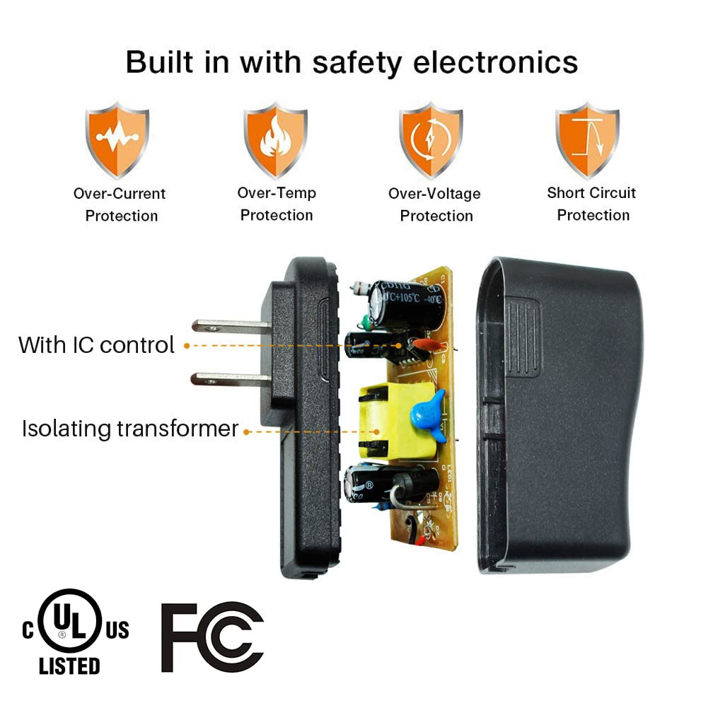Ac Dc Adapter for Brother P-Touch PT-D210 PTD 210 PTD220 PT-D200VP PTH110 Label Maker, UL Listed Power Supply Charger for Brother AD-24 AD-24ES AD-20 AD-30 (8.2 Ft Long Cord)