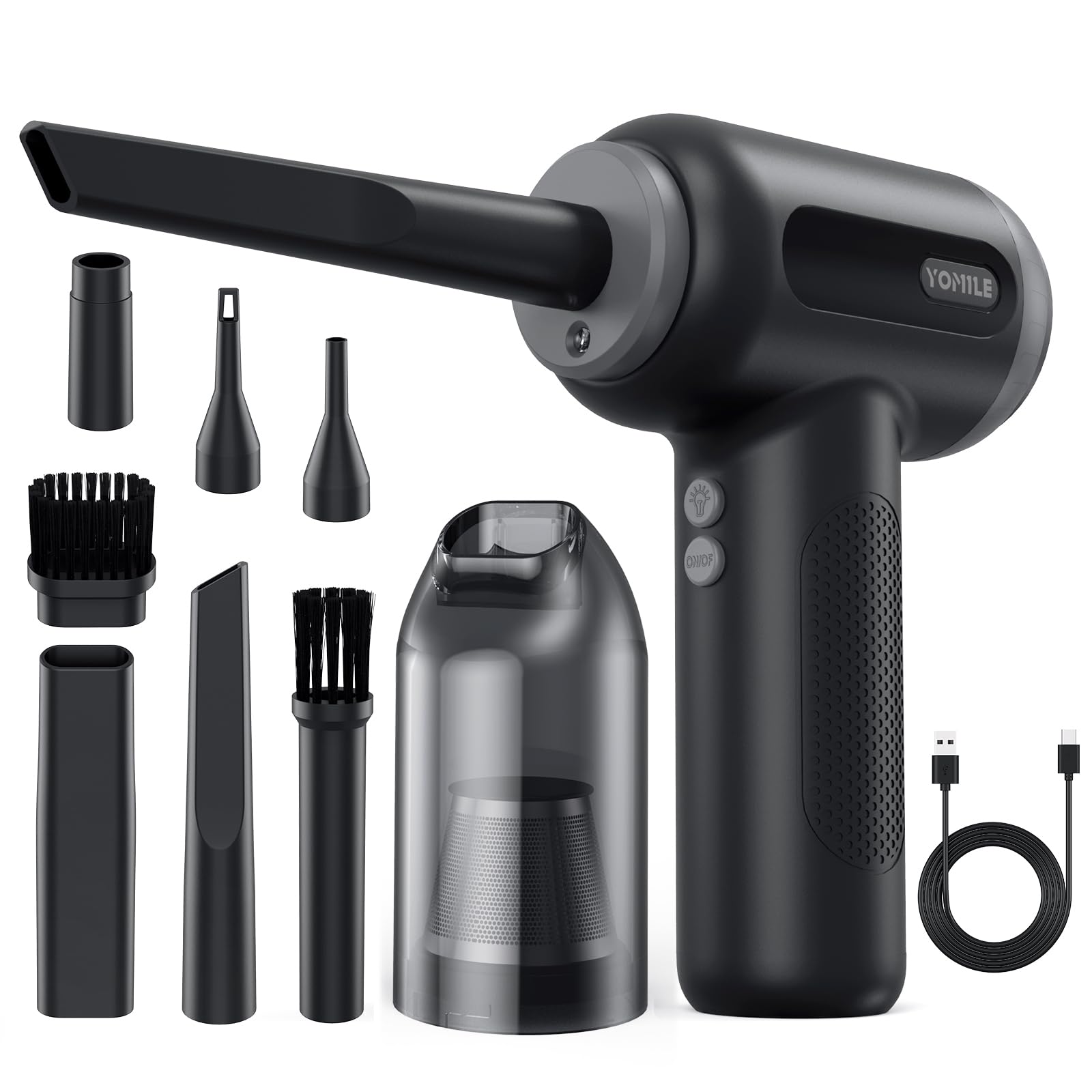 Compressed air Duster - 120000RPM 3 Speeds Electric Air Duster, 7600mAh Battery Cordless Dust Blower for Keyboard Cleaner,Rechargeable Air Blower AIC Can for Office Computers