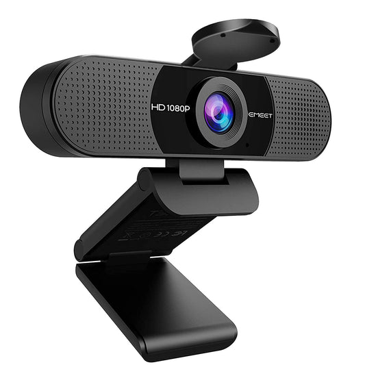 EMEET 1080P Webcam with Microphone, C960 Web Camera, 2 Mics Streaming Webcam, 90°FOV Computer Camera, Plug and Play USB Webcam for Online Calling/Conferencing, Zoom/Skype/Facetime/YouTube, Laptop/PC