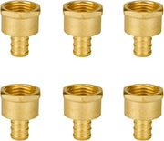 1/2" Pex Fittings, SUNGATOR 1/2 Pex Female Adapter, PEX 1/2" x 1/2" NPT Female Threaded Adapter, 1/2" Pex to 1/2" Female NPT, No Lead Brass 1/2" Pex Fittiings Set, ASTM F1807(6 Pack)