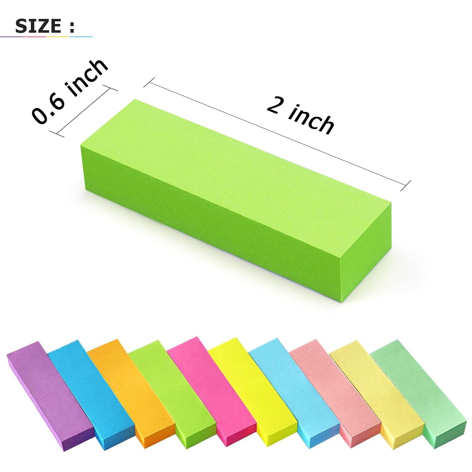 30 Pads 0.5x1.8 Sticky Notes Flags Tabs Page Markers 6 Bright Color Sticky Index Tabs Page Flags 80 Sheet/Pad