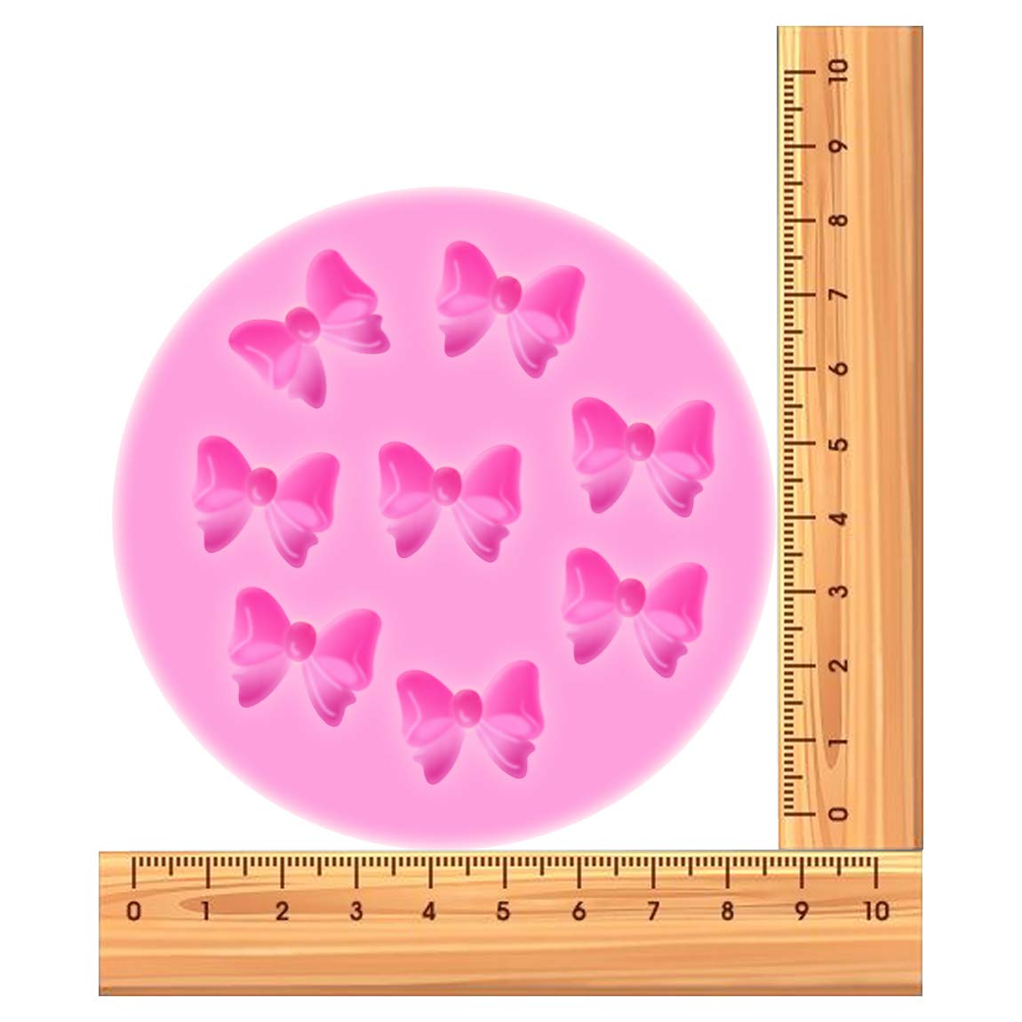 YunKo W0770 8 Mini Bows Silicone Fondant Molds Chocolate Sugar Candy Cake Pop Bow Craft Molds DIY Cake Decorating