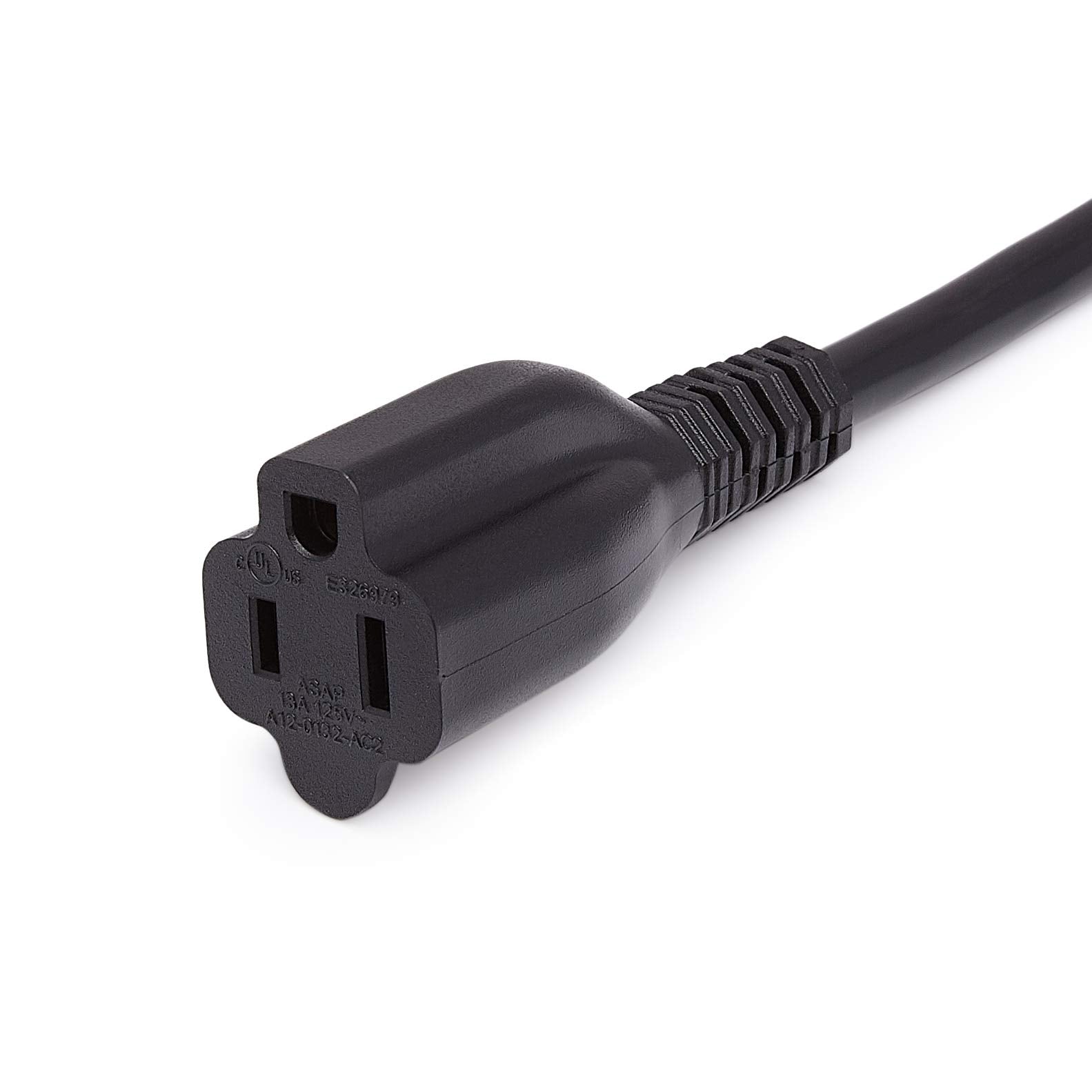 Amazon Basics Extension Cord, 6 Ft, 3 Prong Outlet Extender, Indoor Extension Cord, 13 Amps, 125V, Black
