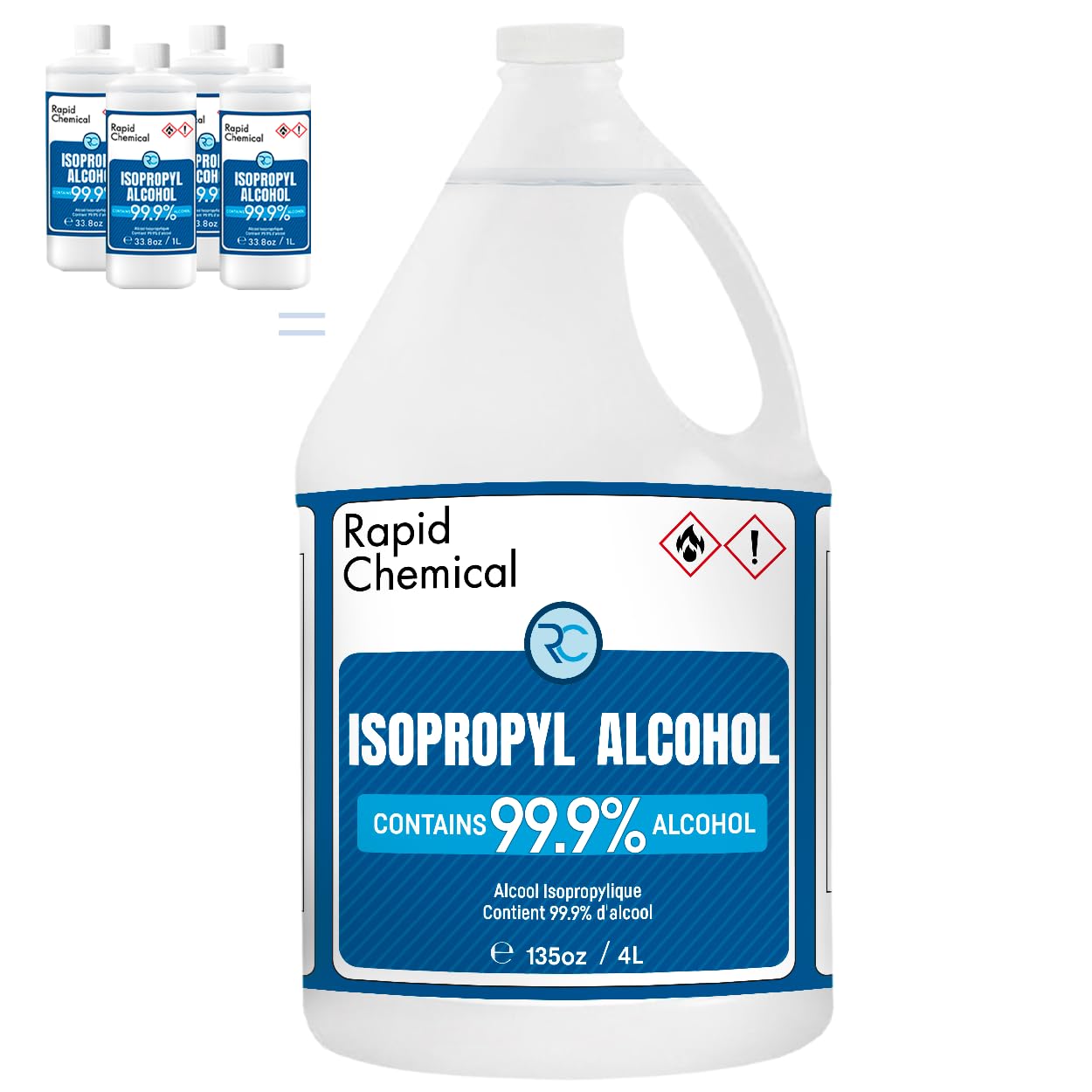 99 % Isopropylalkohol – USP-Qualität – 99 Prozent IPA-Alkohol – 4er-Pack 986 ml – 1 Gallone