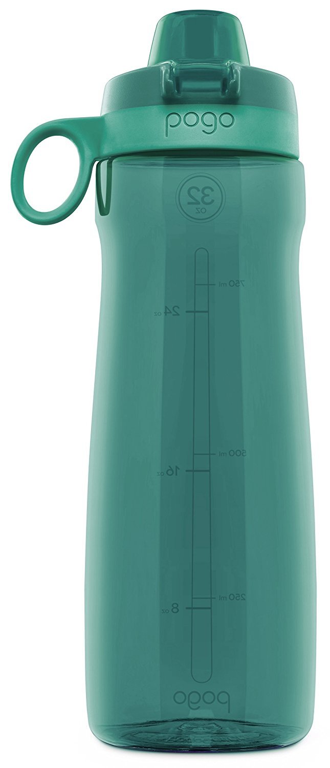 Pogo BPA-Free Tritan Plastic Water Bottle with Chug Lid, 18 Oz, Grey