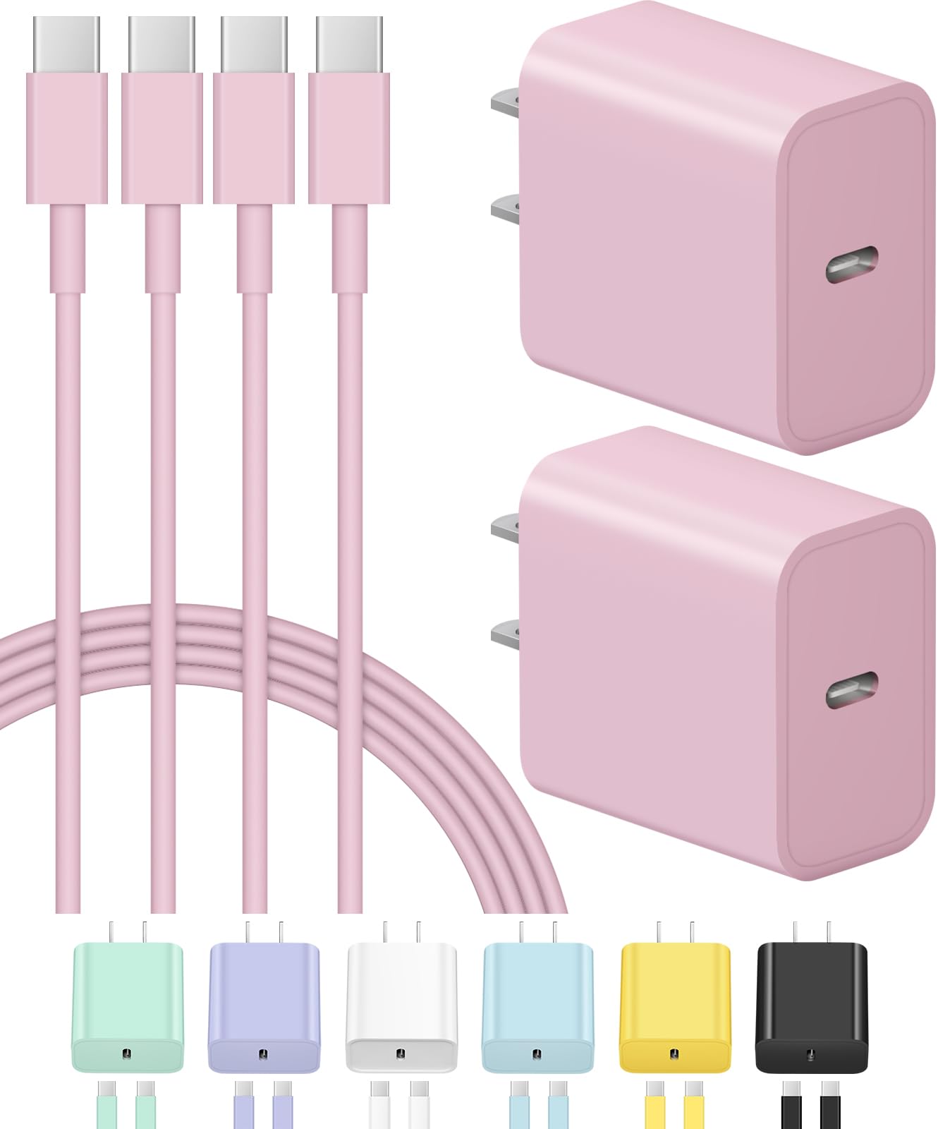 iPhone 16 15 Charger Fast Charging USB C Charger Block 2-Pack Type C Charger iPhone 16 Charger 6FT Cord for iPhone 16/16 Plus/16 Pro/16 Pro Max/iPhone 15/iPhone 15 Pro/iPhone 15 Pro Max,Samsung