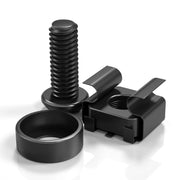 50 PACK M6 x 16mm Rack Mount Cage Nuts, Screws and Washers for Rack Mount Server Cabinet, Rack Mount Server Shelves, Routers, Rack Mount Screws and Square Insert Nuts, Self-Locking Cable Ties for Free