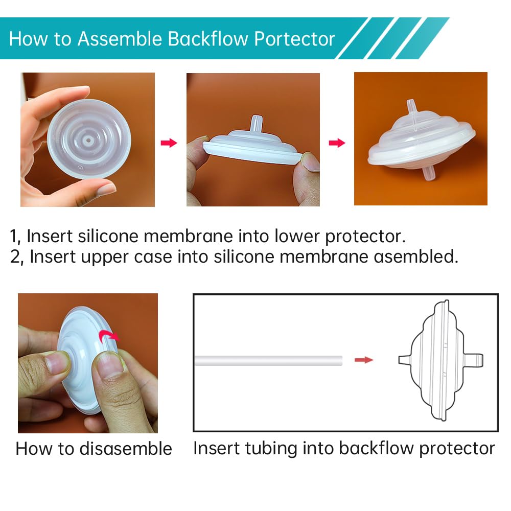 PumpMom-us Breast Pump Parts for Spectra, Replace Duckbill Valves Tubes Backflow Protector Membrane for Spectra S1 S2 9 Plus Breastpumps