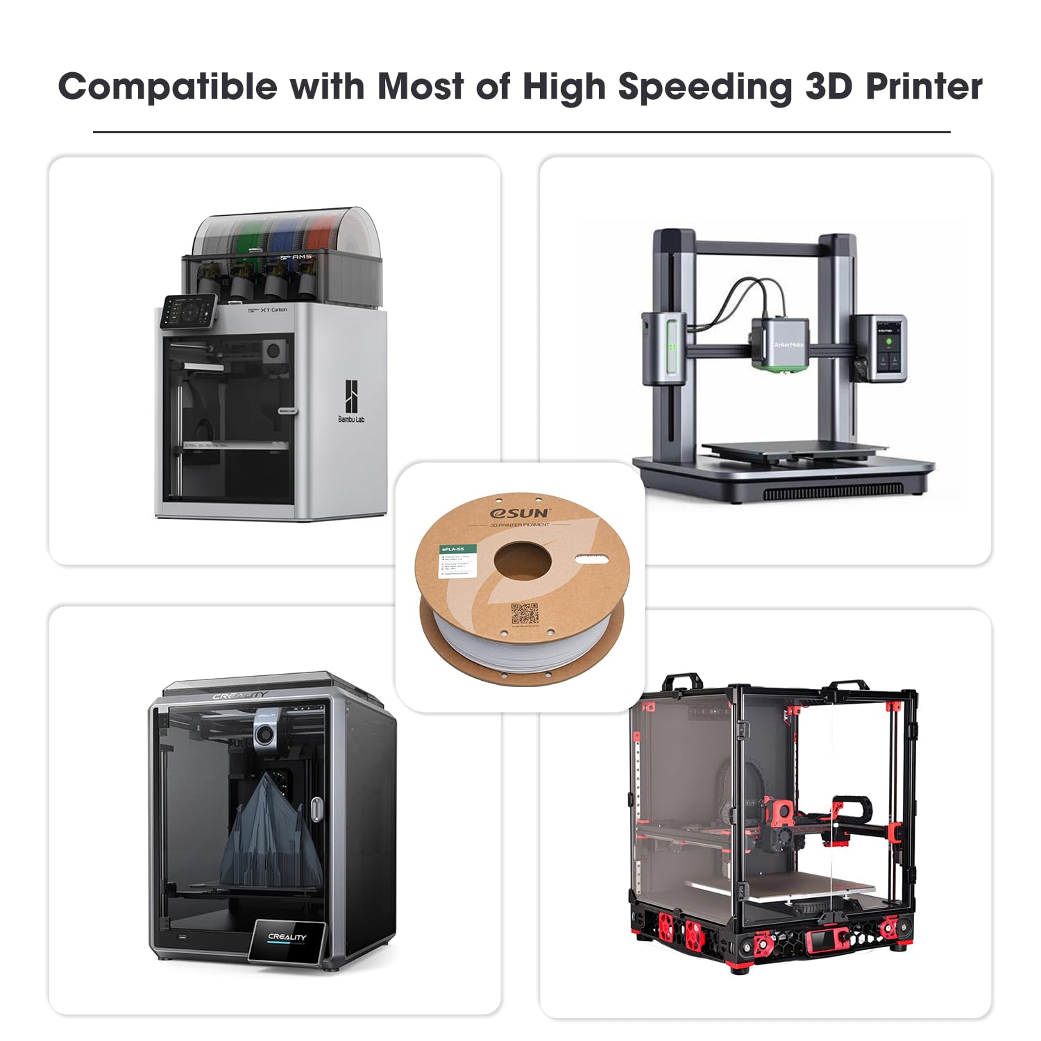 eSUN PLA Basic Filament 1.75mm, 3D Printer Filament High Speed PLA for Fast Printing, 1KG Spool (2.2 LBS) 3D Printing Filament for High Speed 3D Printers, Orange